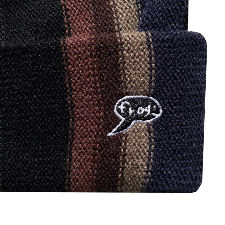Vertical Stripe Beanie Navy Grey