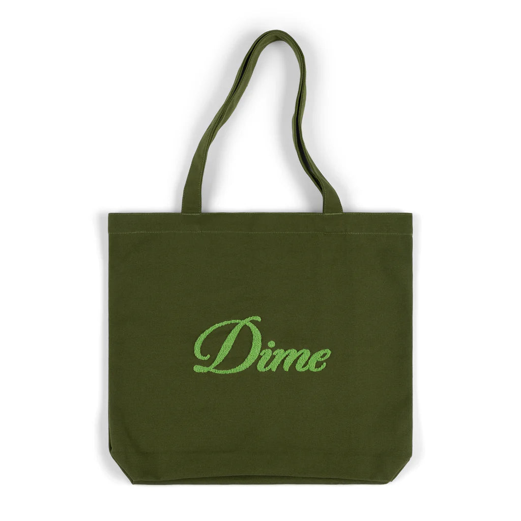 Cursive Chenille Tote Bag Grass