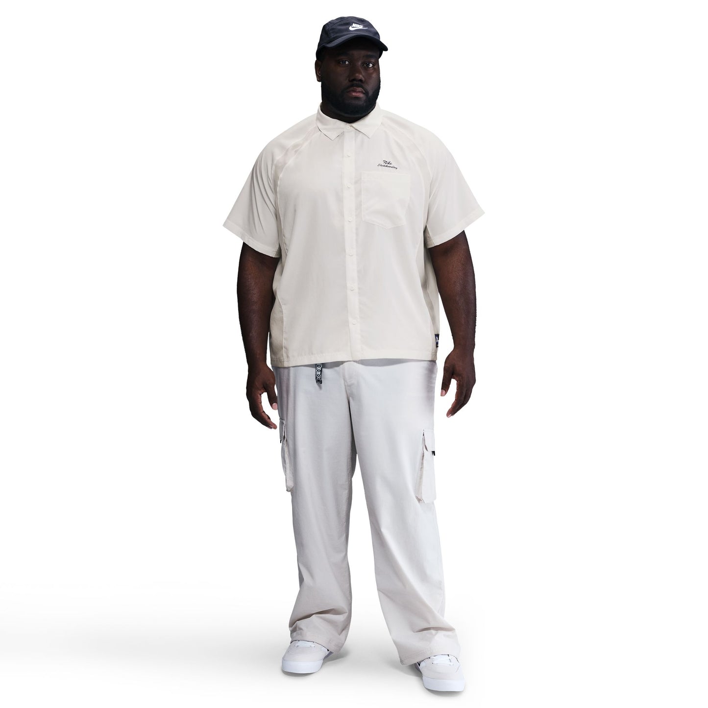 Nike SB Dri-FIT Woven Short-Sleeve Bowler Shirt SAIL LIGHT BONE BLACK