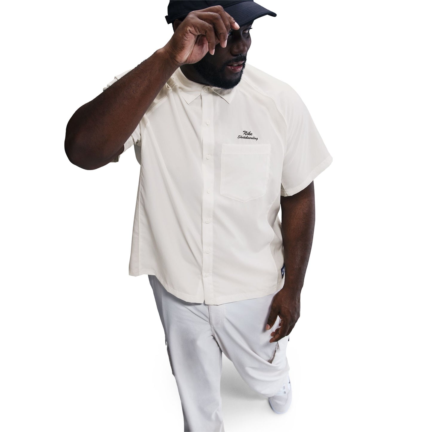 Nike SB Dri-FIT Woven Short-Sleeve Bowler Shirt SAIL LIGHT BONE BLACK