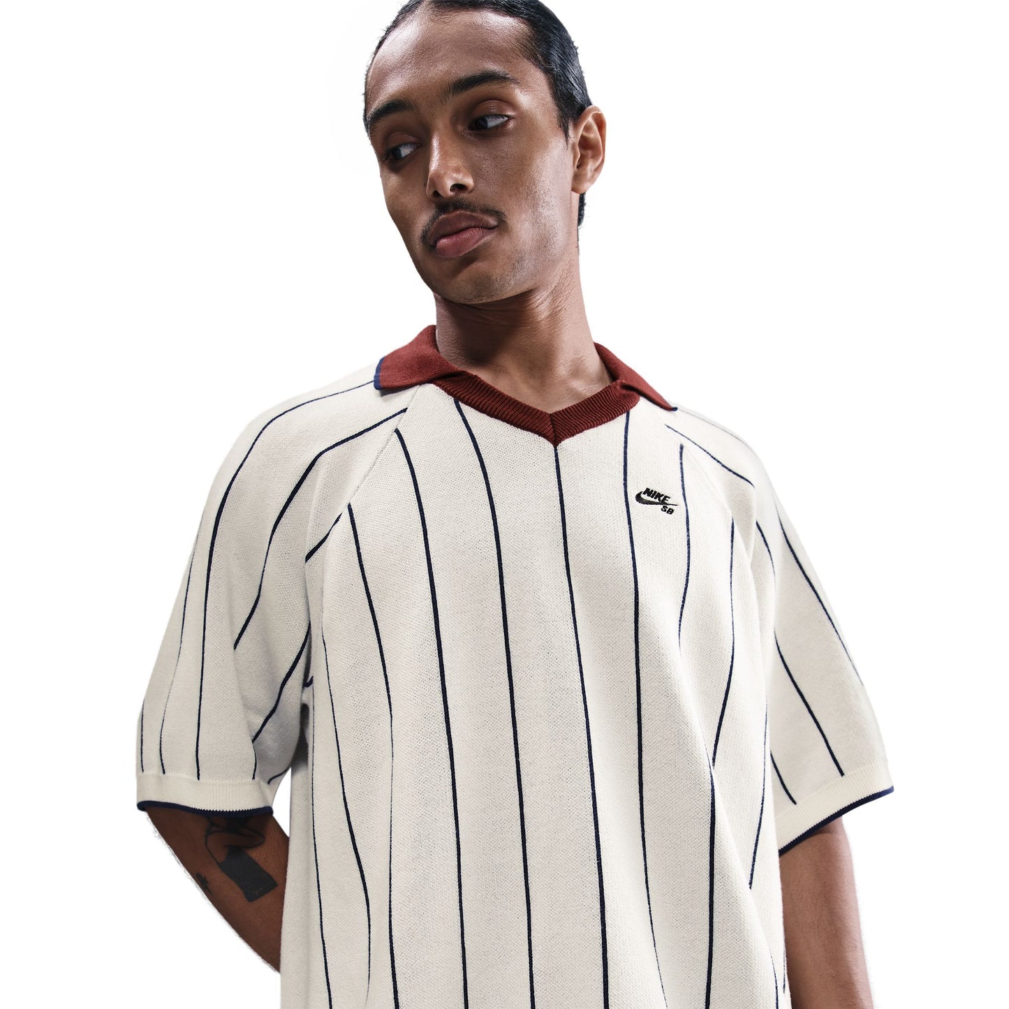 Nike SB Short-Sleeved Polo Skate Sweater SAIL MIDNIGHT NAVY DARK TEAM RED