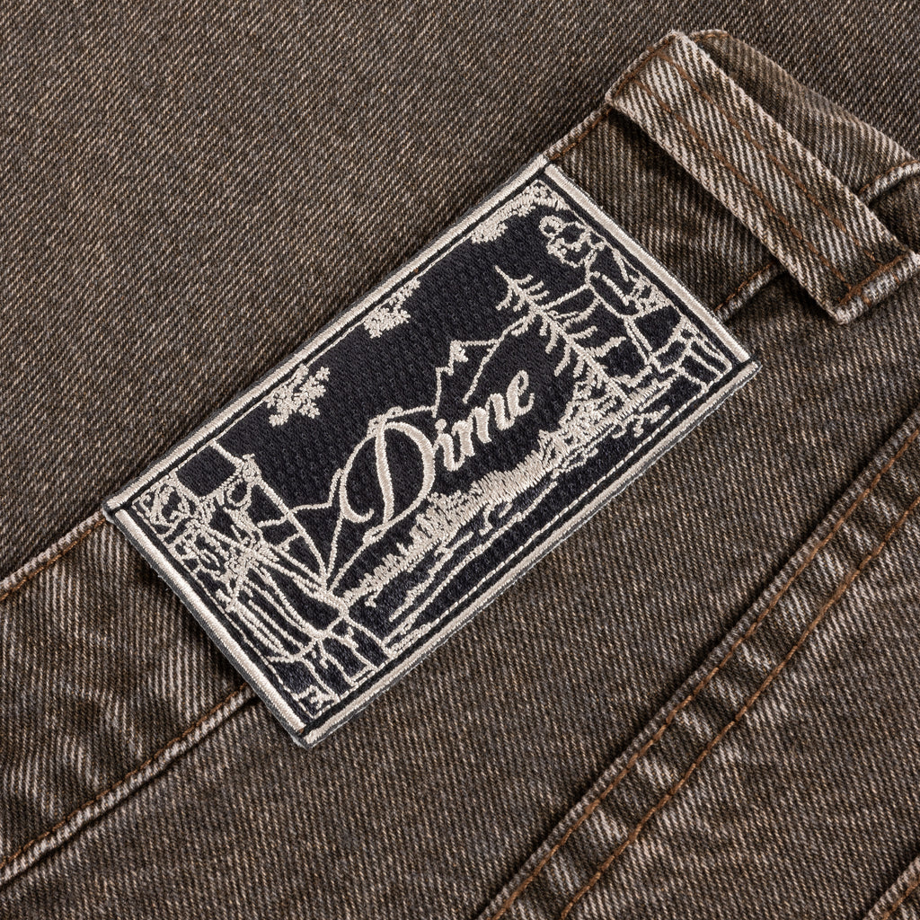 Baggy Denim Pants Sandblasted brown