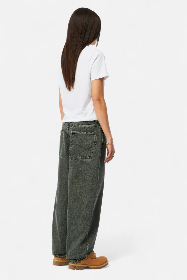 Baggy Denim Pants Overdyed Green