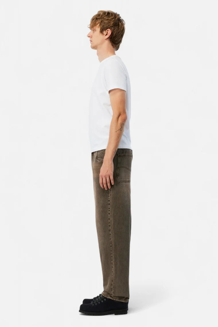 Relaxed Denim Pants Sandblasted Brown