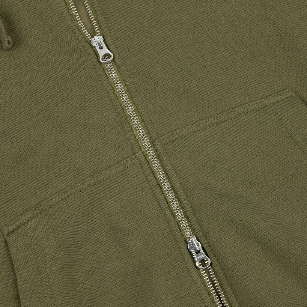 CURSIVE ZIP-HOODIE Dark olive