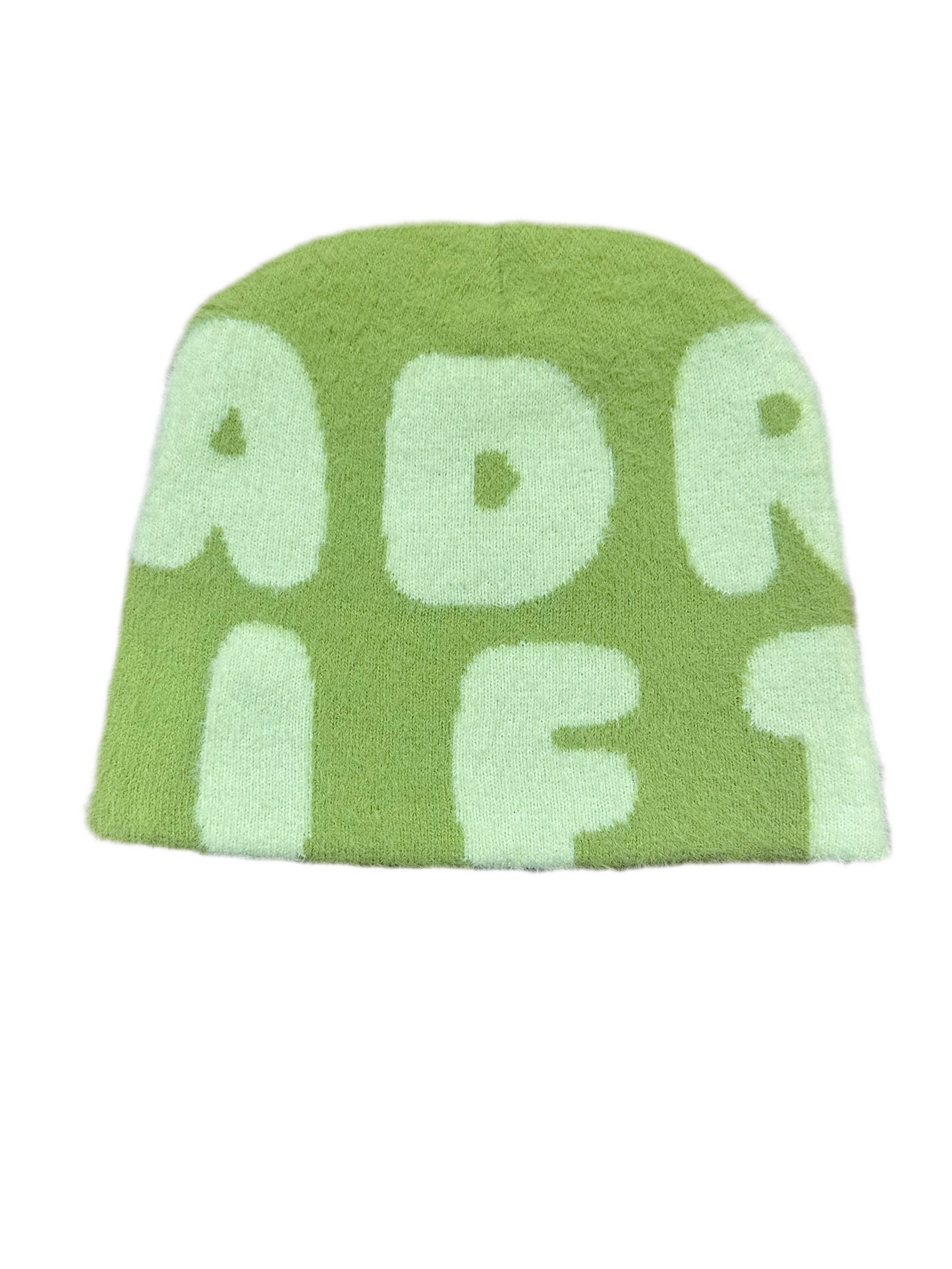 Adrift Bubble Letter Beanie Lime