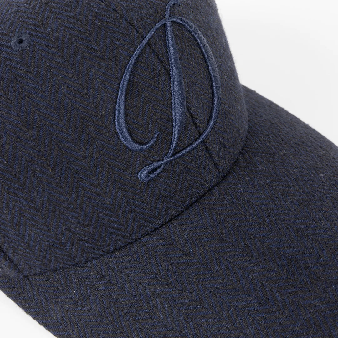 D Full Fit Cap Herringbone Navy