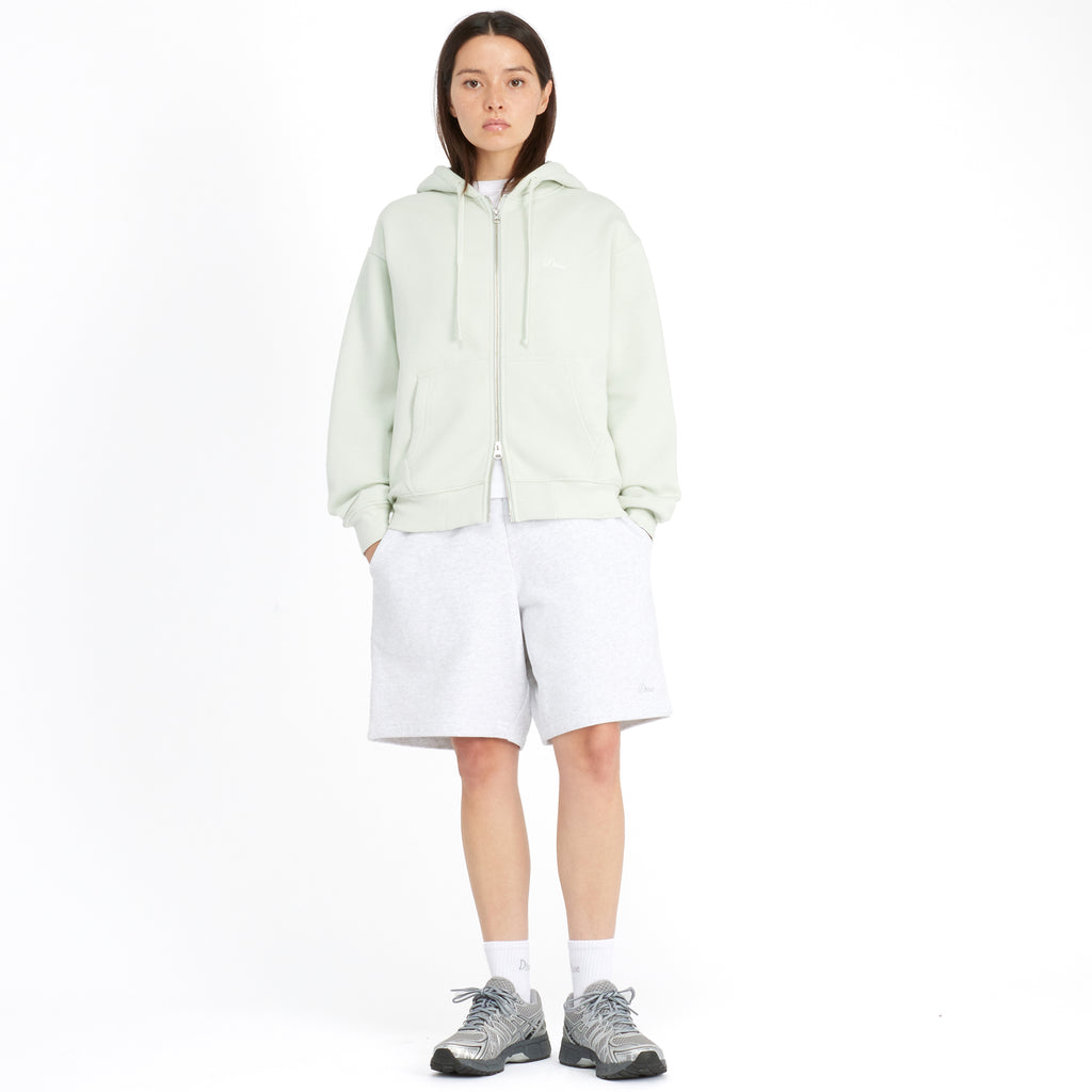 CURSIVE SMALL LOGO ZIP HOODIE MINT