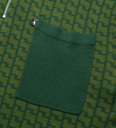 PassPort Drain Knit Polo Forest Green