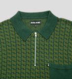 PassPort Drain Knit Polo Forest Green