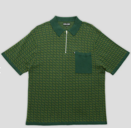 PassPort Drain Knit Polo Forest Green