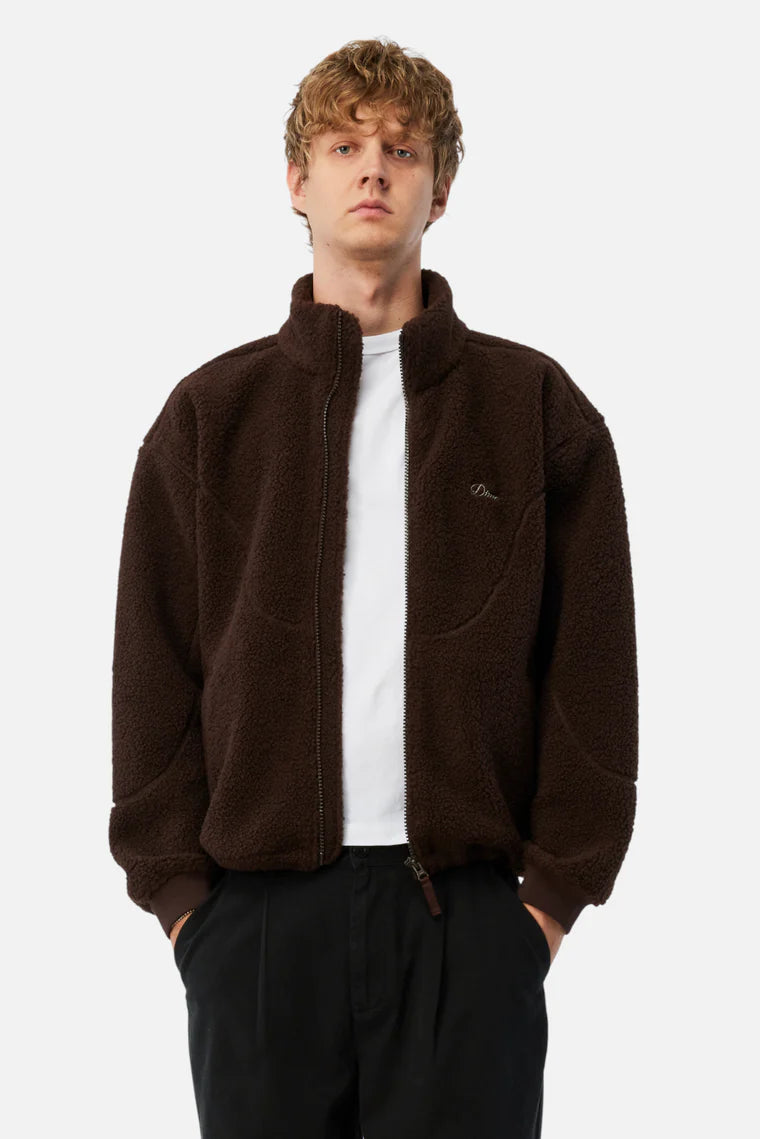 Polar Fleece Sherpa Zip Brown