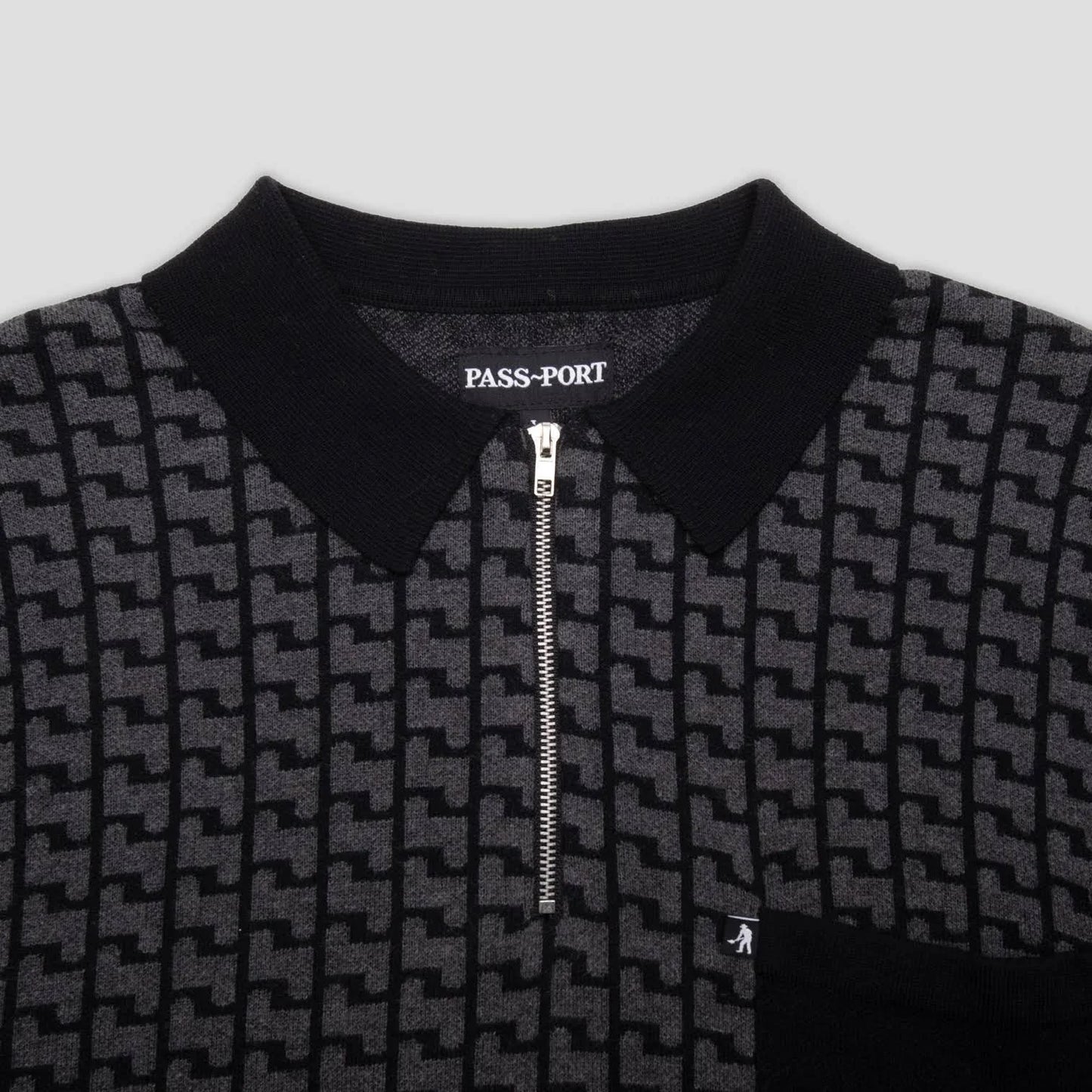 PassPort Drain Knit Polo Black