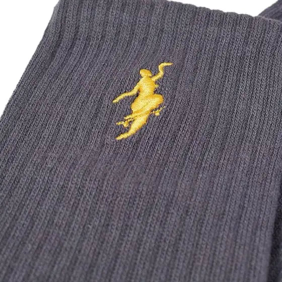 No Comply Socks Graphite Yellow