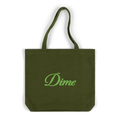 Cursive Chenille Tote Bag Grass
