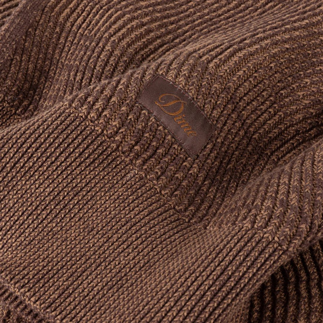 Wave Knit Scarf  Brown