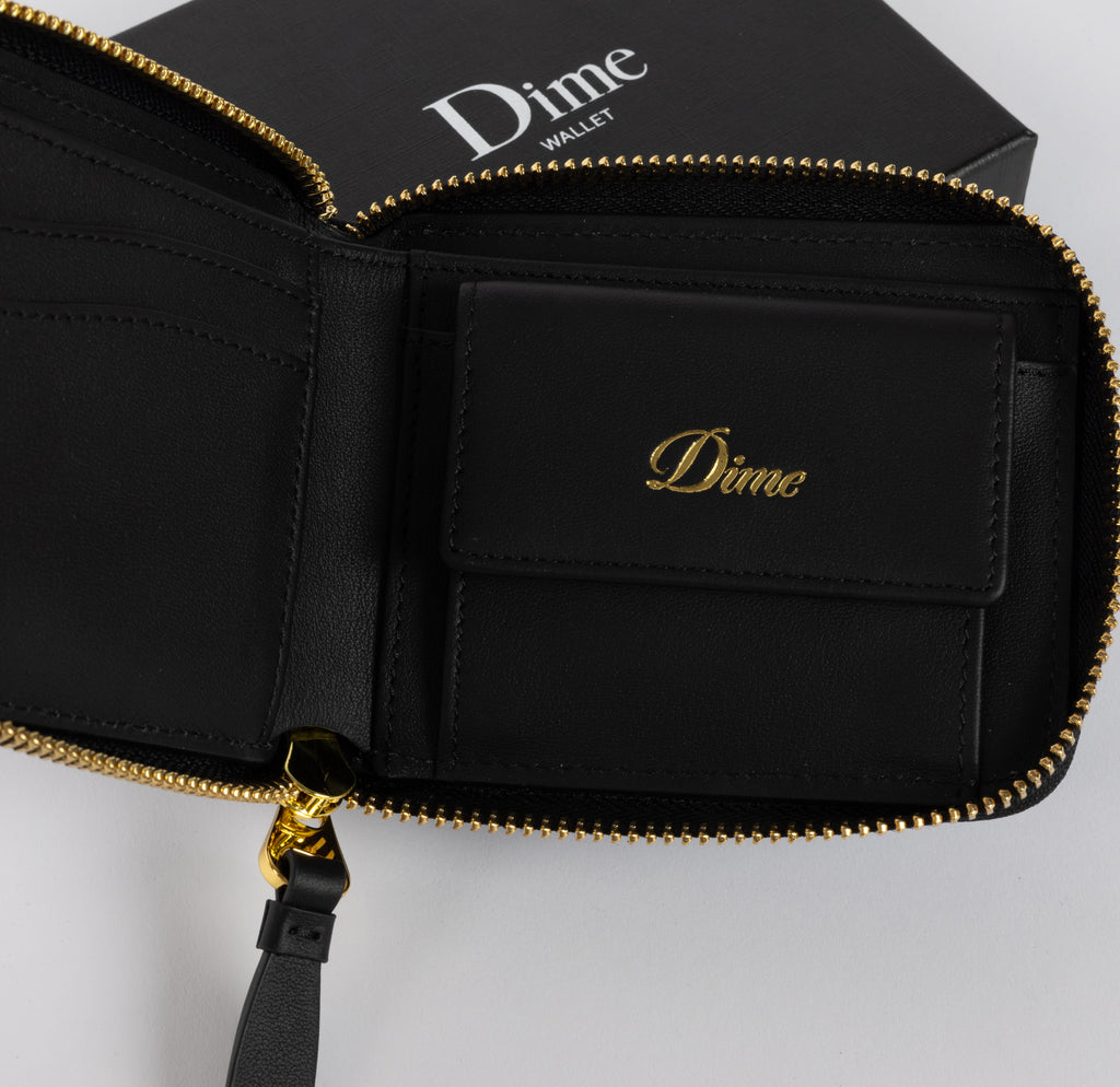 CURSIVE ZIP WALLET BLACK