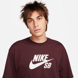 Nike SB Logo Skate T-Shirt BURGUNDY CRUSH WHITE