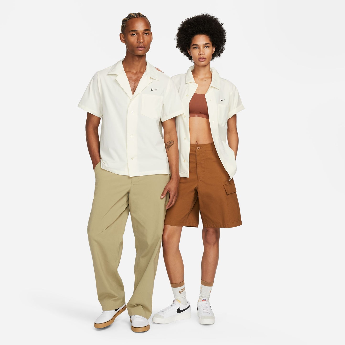 Skate Short-Sleeve Bowling Shirt Coconut Milk Black