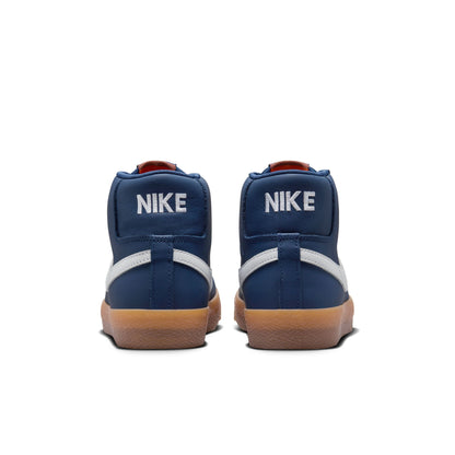 NIKE SB ZOOM BLAZER MID NAVY WHITE NAVY GUM LIGHT BROWN