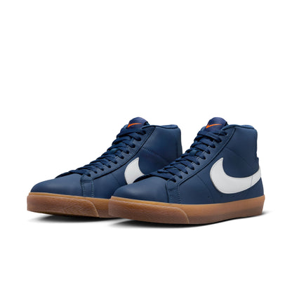 NIKE SB ZOOM BLAZER MID NAVY WHITE NAVY GUM LIGHT BROWN