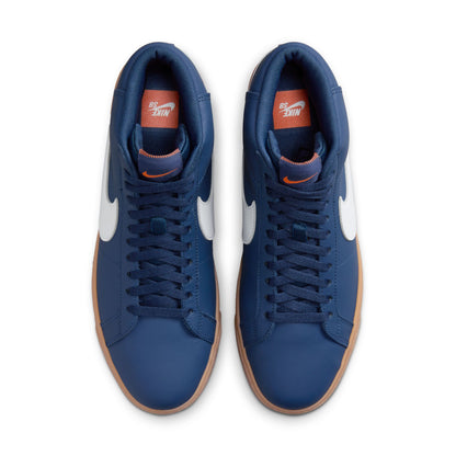 NIKE SB ZOOM BLAZER MID NAVY WHITE NAVY GUM LIGHT BROWN