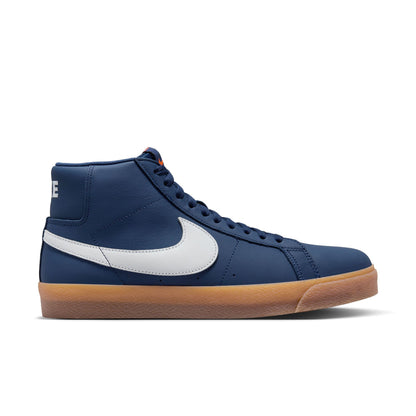 NIKE SB ZOOM BLAZER MID NAVY WHITE NAVY GUM LIGHT BROWN