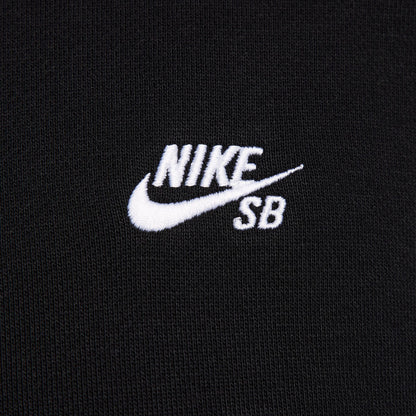 Fleece Pullover Skate Hoodie Black White