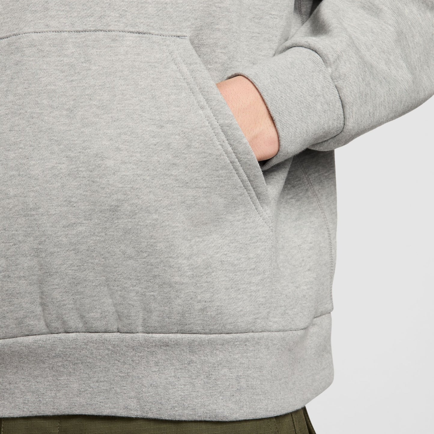 Nike SB Fleece Pullover Skate Hoodie DK GREY HEATHER WHITE