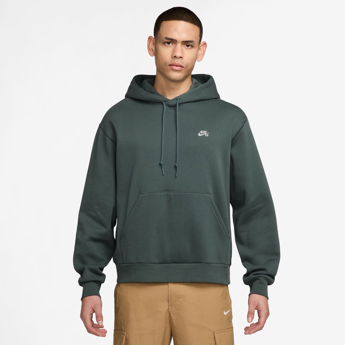 Nike SB Fleece Pullover Skate Hoodie Vintage Green WHITE