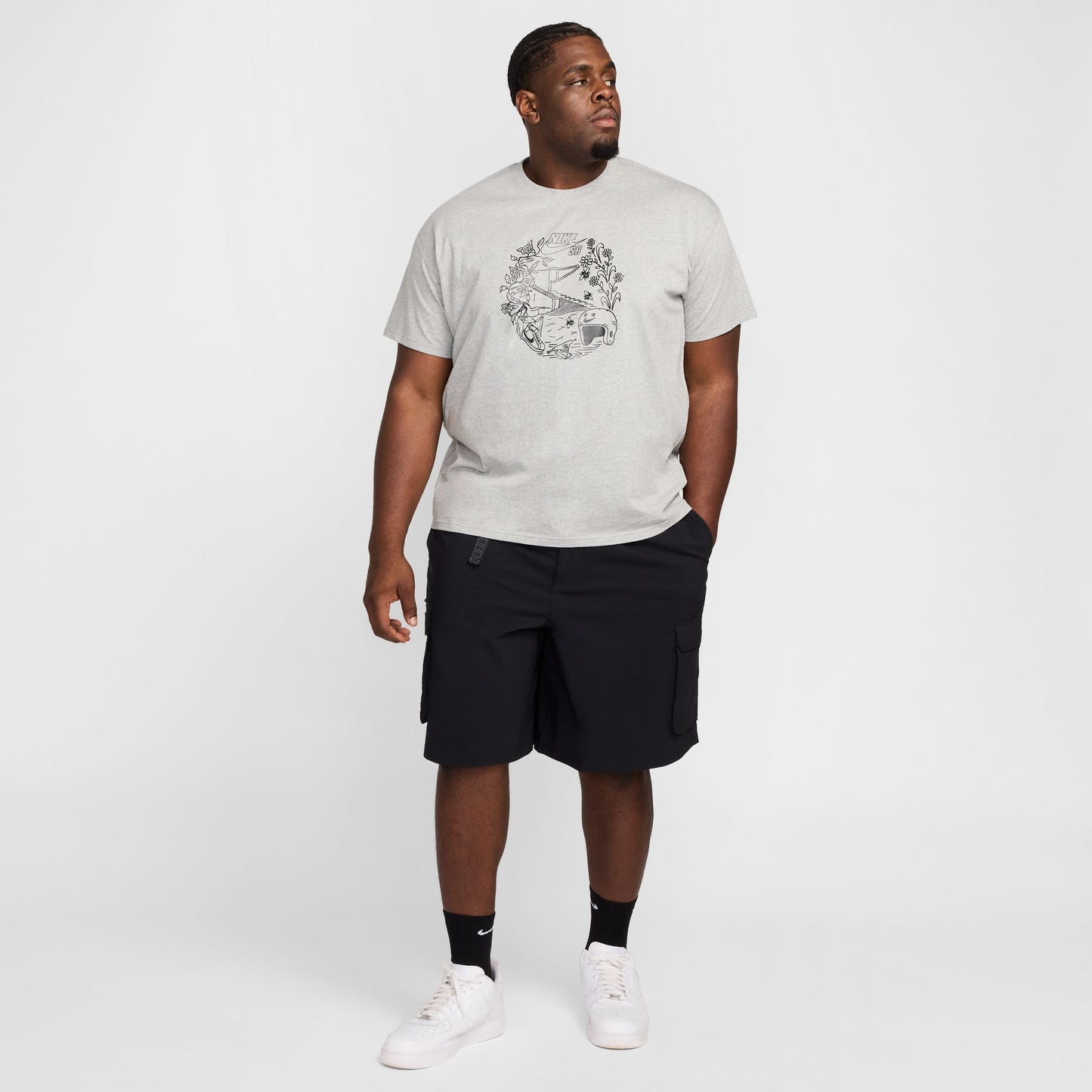Dri-FIT Kearny Cargo Skate Shorts BLACK WHITE
