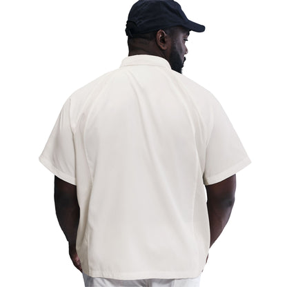Nike SB Dri-FIT Woven Short-Sleeve Bowler Shirt SAIL LIGHT BONE BLACK