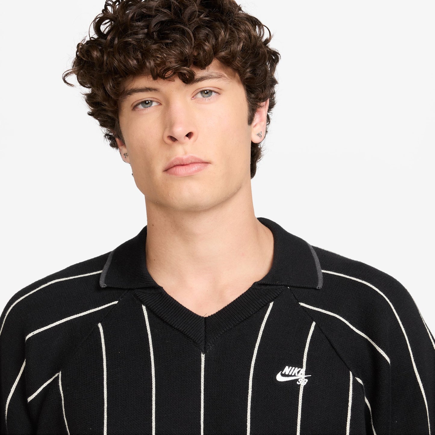 Nike SB  Short-Sleeved Polo Skate Sweater BLACK SAIL BLACK