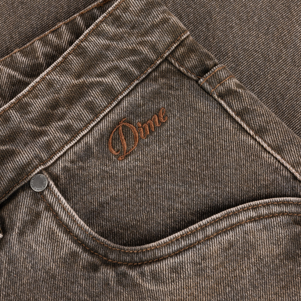 Baggy Denim Pants Sandblasted brown