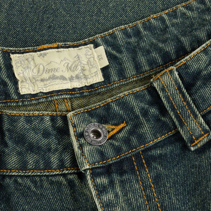 Baggy Denim Pants Sandblasted pine