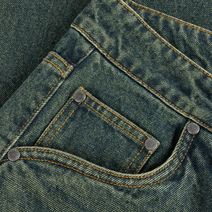Baggy Denim Pants Sandblasted pine