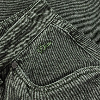 Baggy Denim Pants  Overdyed Green
