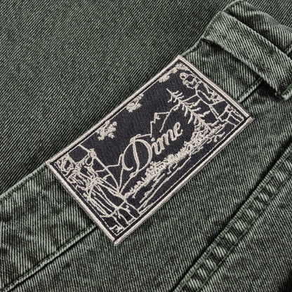 Baggy Denim Pants  Overdyed Green