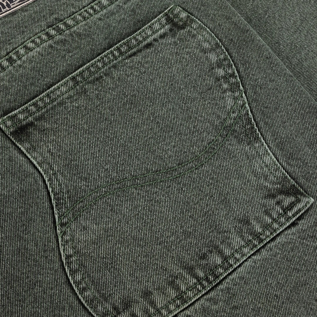 Baggy Denim Pants  Overdyed Green