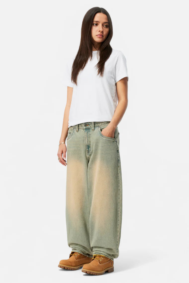 Baggy Denim Pants  Sandblasted Sky Blue