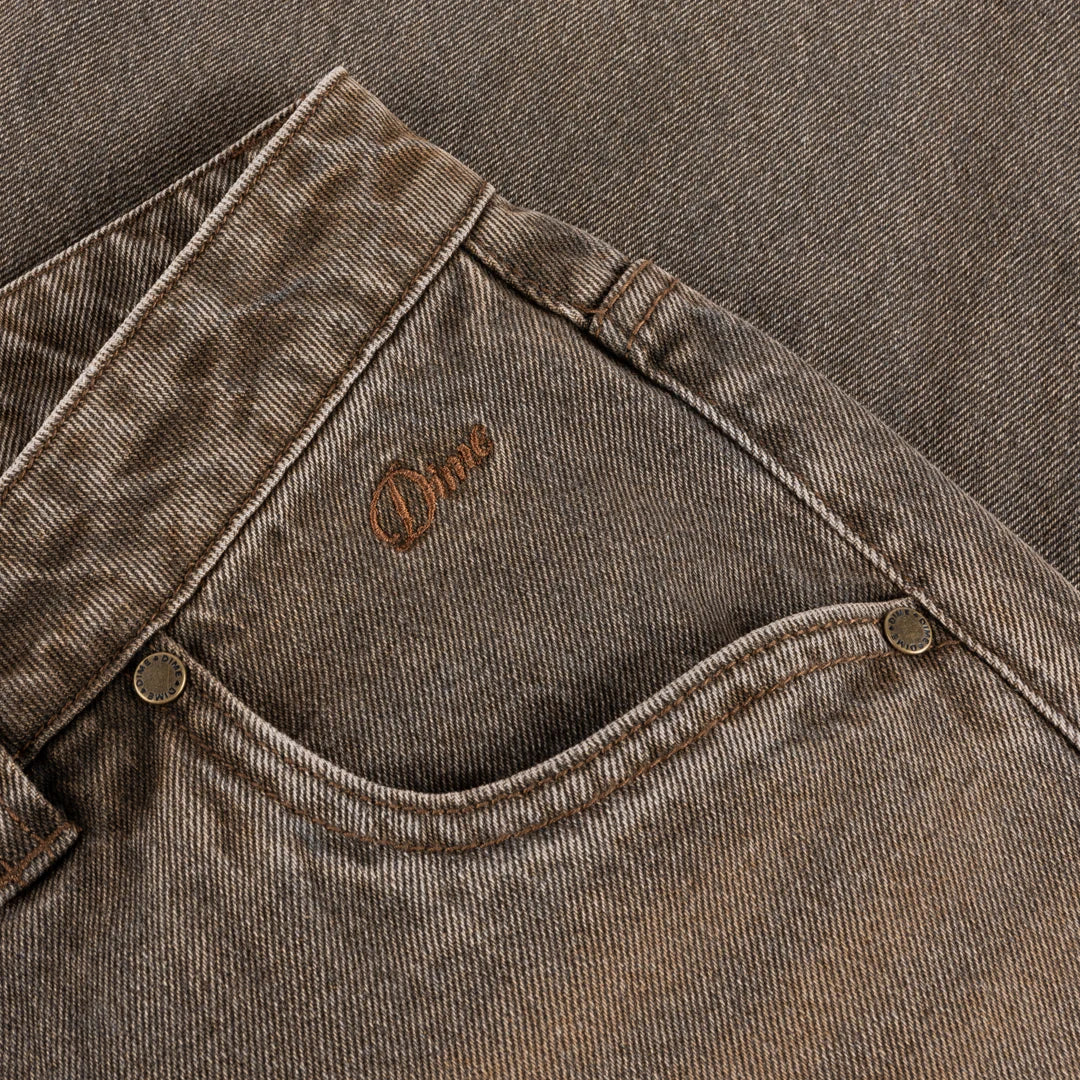 Relaxed Denim Pants  Sandblasted Brown