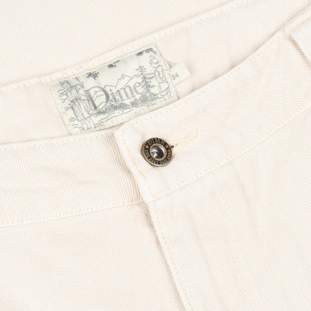 Classic Baggy Denim Pants Warm White