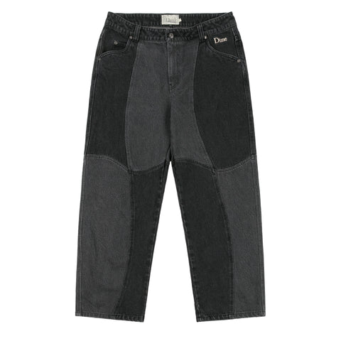 Blocked Relaxed Denim Pants Black Washed