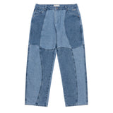 Blocked Relaxed Denim Pants Blue washed