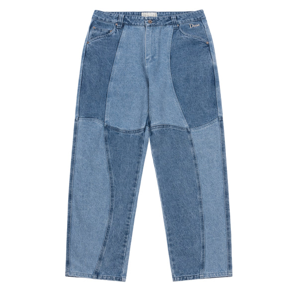 Blocked Relaxed Denim Pants Blue washed