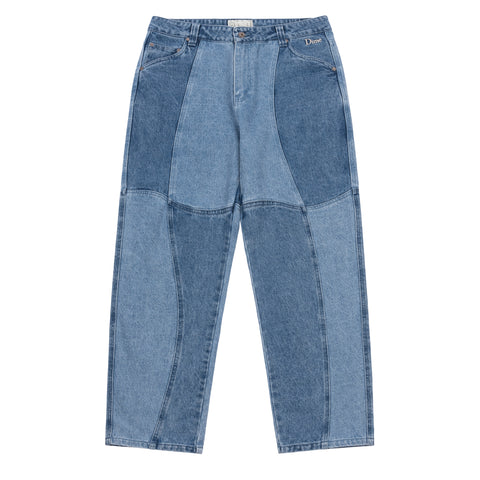 Blocked Relaxed Denim Pants Blue washed