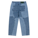 Blocked Relaxed Denim Pants Blue washed