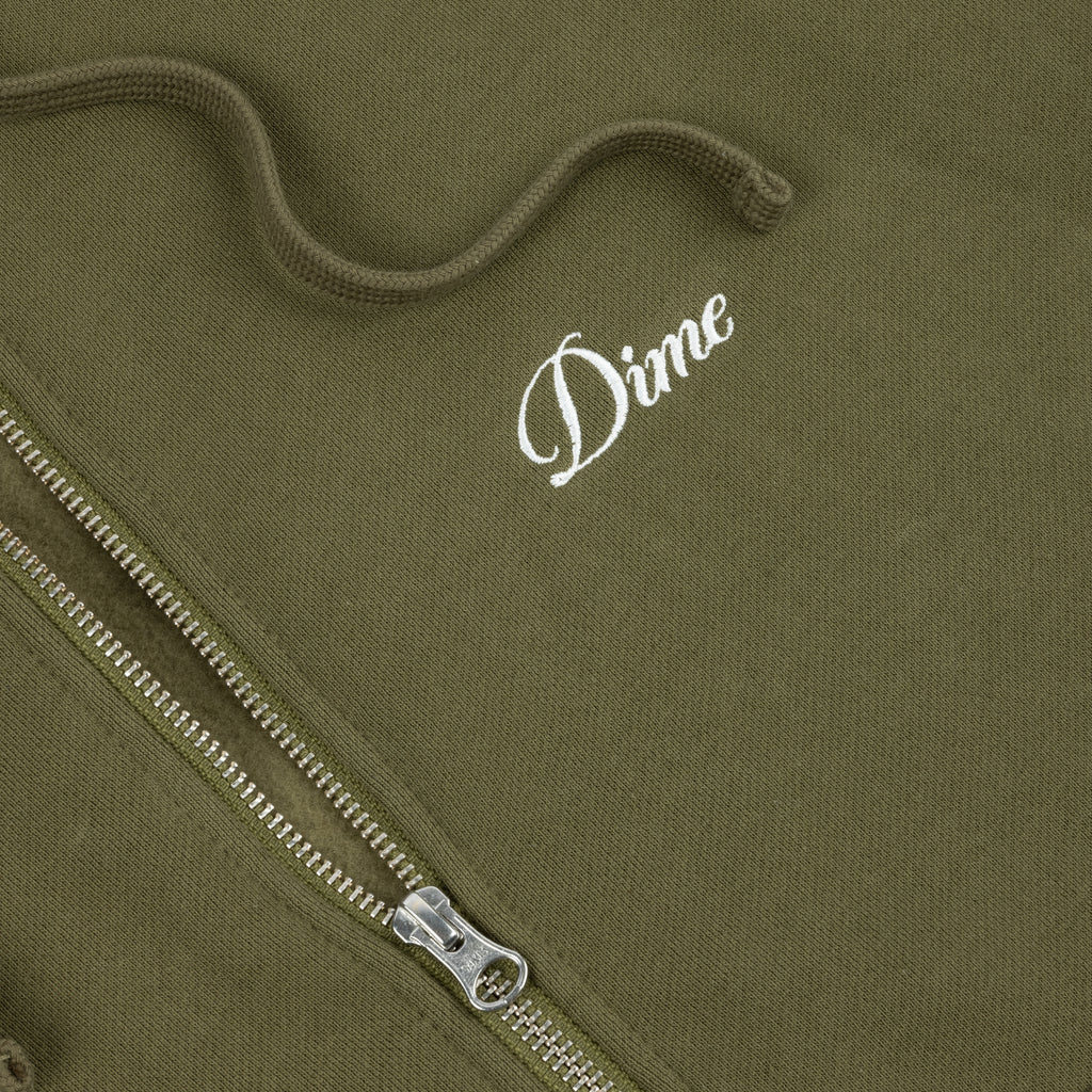 CURSIVE ZIP-HOODIE Dark olive