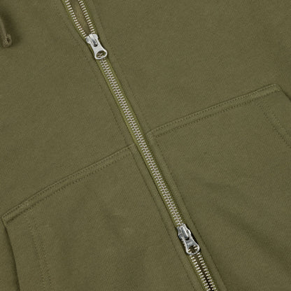 CURSIVE ZIP-HOODIE Dark olive