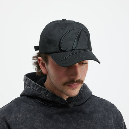 BIG CURSIVE LOW PRO CAP Black
